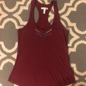 Maroon Embellished Tank